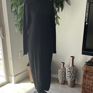 Anthropologie Black Long Sleeve Midi Dress